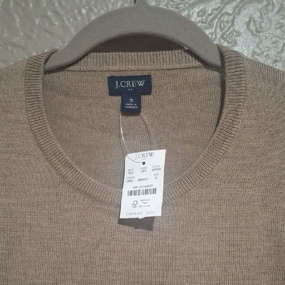 J. Crew Factory Men's Tan Crewneck Sweater Size S - Picture 3 of 8